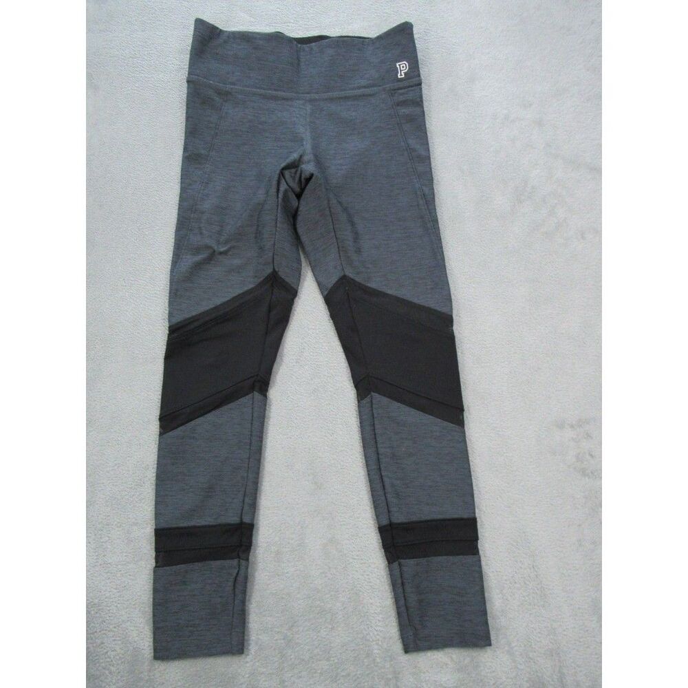 Victoria Secret Pink Womens Sz. XS Leggings Yoga Gray Black Pull-on RN #54867